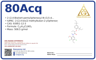 80ACQ (CAS 93951-12-3), CAS 93951-12-3 — chemical product label