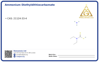 AMMONIUM DIETHYLDITHIOCARBAMATE (CAS 21124-33-4), CAS 21124-33-4 — chemical product label