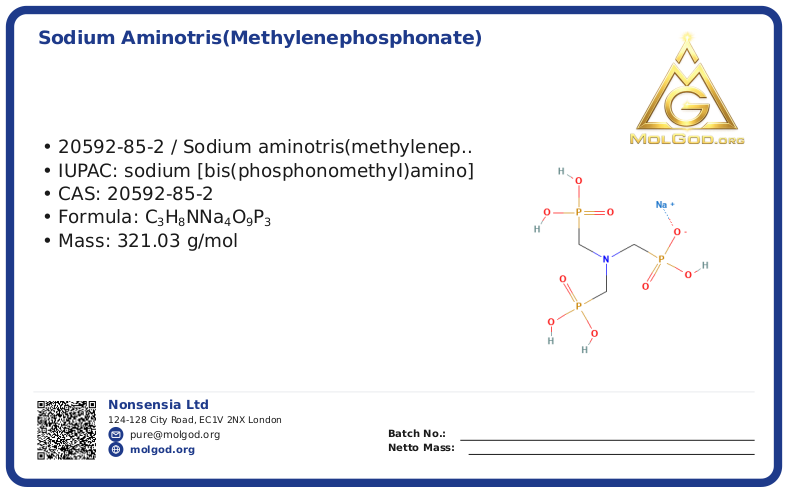 Sodium aminotris(methylenephosphonate) (CAS 20592-85-2), CAS 20592-85-2 — chemical product label