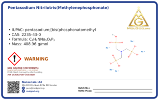 Penta sodium salt of Amino Trimethylene Phosphonic Acid (ATMP·Na5) (CAS 2235-43-0), CAS 2235-43-0 — chemical product label