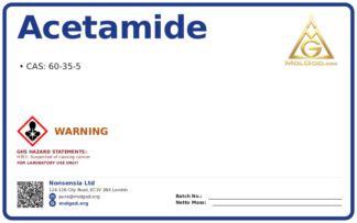 Acetamide (CAS 60-35-5), CAS 60-35-5 — chemical product label
