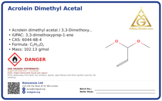 Acrolein dimethyl acetal (CAS 6044-68-4), CAS 6044-68-4 — chemical product label