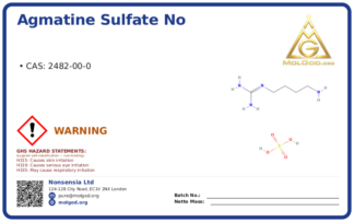 Agmatine Sulfate CAS No 2482-00 (CAS 2482-00-0) — Xilong Scientific, CAS 2482-00-0 — chemical product label