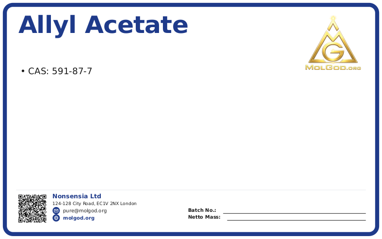 Allyl acetate (CAS 591-87-7), CAS 591-87-7 — chemical product label
