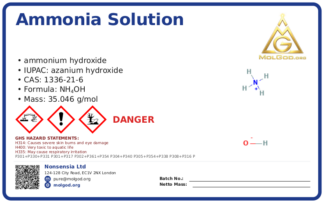 Ammonia solution(27%) (CAS 1336-21-6), CAS 1336-21-6 — chemical product label