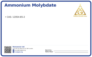 Ammonium molybdate (CAS 12054-85-2), CAS 12054-85-2 — chemical product label