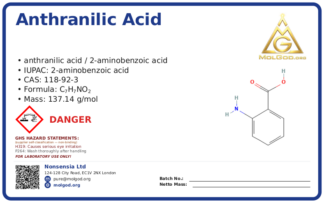 Anthranilic Acid (CAS 118-92-3), CAS 118-92-3 — chemical product label