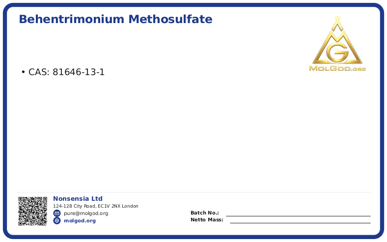 Behentrimonium Methosulfate (CAS 81646-13-1), CAS 81646-13-1 — chemical product label