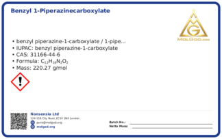Benzyl 1-piperazinecarboxylate (CAS 31166-44-6), CAS 31166-44-6 — chemical product label