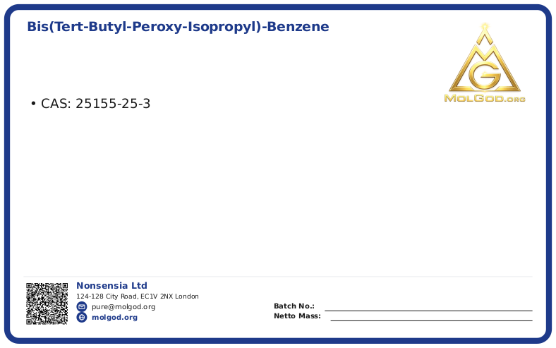 Bis(tert-butyl-peroxy-isopropyl)-benzene (XJ-BIPB) (CAS 25155-25-3), CAS 25155-25-3 — chemical product label