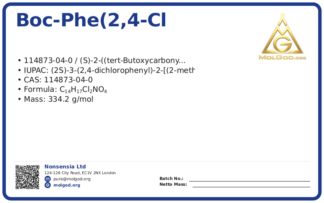 Boc-Phe(2,4-Cl (CAS 114873-04-0), CAS 114873-04-0 — chemical product label