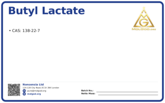 Butyl lactate (CAS 138-22-7), CAS 138-22-7 — chemical product label