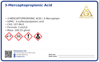 CAS 107-96-0, CAS 107-96-0 — chemical product label