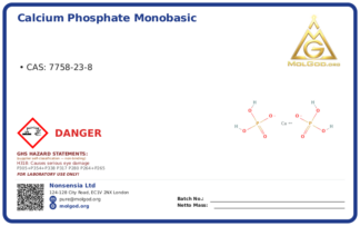 Calcium phosphate monobasic (CAS 7758-23-8), CAS 7758-23-8 — chemical product label