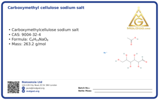 Carboxymethyl cellulose (CAS 9004-32-4) — chemical product label