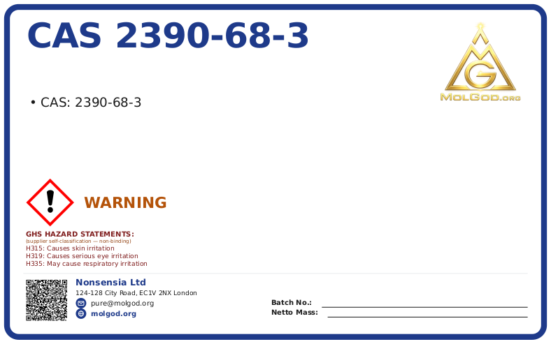 CAS 2390-68-3, CAS 2390-68-3 — chemical product label