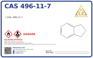 CAS 496-11-7, CAS 496-11-7 — chemical product label