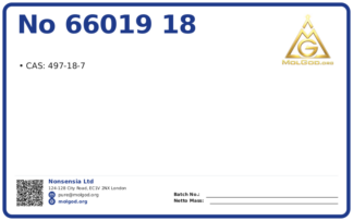 Cas No 66019 18 9 China Manufacturers & Suppliers & Factory (CAS 497-18-7), CAS 497-18-7 — chemical product label