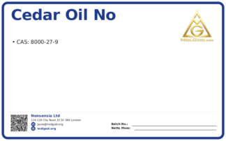 Cedar Oil CAS NO 8000-27 (CAS 8000-27-9) — Xilong Scientific, CAS 8000-27-9 — chemical product label