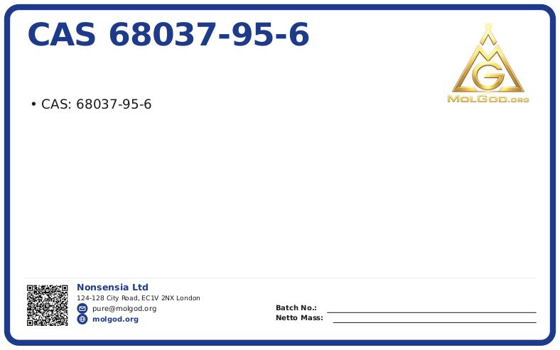 CAS 68037-95-6, CAS 68037-95-6 — chemical product label