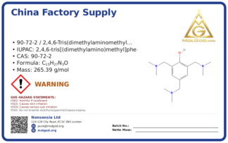 China Factory Supply DMP-30 (CAS 90-72-2), CAS 90-72-2 — chemical product label