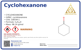 cyclohexanone (CAS 108-94-1), CAS 108-94-1 — chemical product label