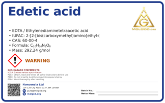 EDTA(Ethylenediaminetetraacetic acid) (CAS 60-00-4), CAS 60-00-4 — chemical product label