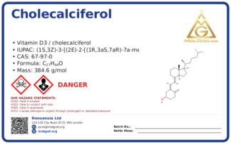 Cholecalciferol (D3) (CAS 67-97-0), CAS 67-97-0 — chemical product label