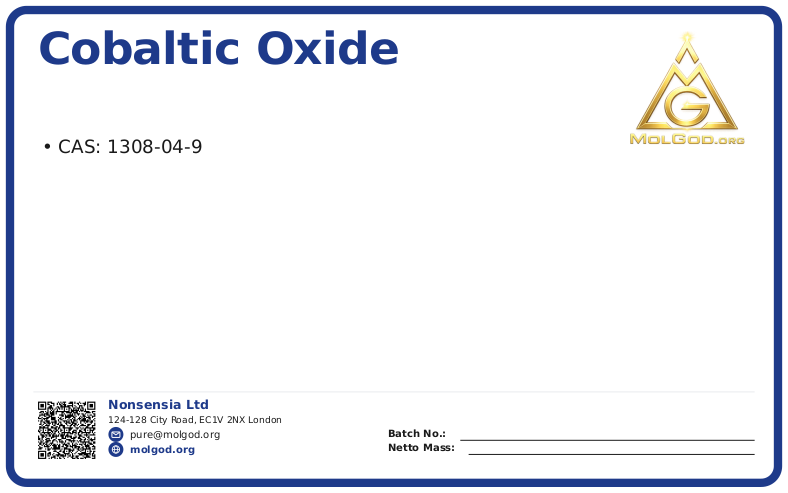 Cobaltic oxide (CAS 1308-04-9), CAS 1308-04-9 — chemical product label