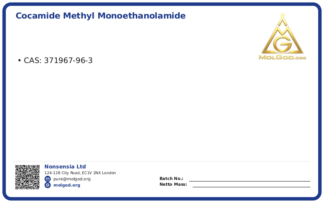 Cocamide Methyl Monoethanolamide CAS No 371967-96 (CAS 371967-96-3) — Xilong Scientific, CAS 371967-96-3 — chemical product label
