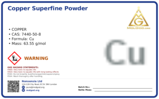 Copper superfine powder (CAS 7440-50-8), CAS 7440-50-8 — chemical product label