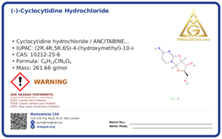 (-)-Cyclocytidine hydrochloride (CAS 10212-25-6), CAS 10212-25-6 — chemical product label