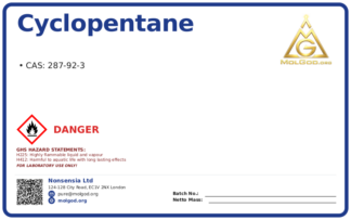 Cyclopentane (CAS 287-92-3), CAS 287-92-3 — chemical product label