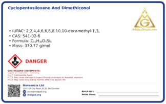Cyclopentasiloxane and Dimethiconol (CAS 541-02-6), CAS 541-02-6 — chemical product label