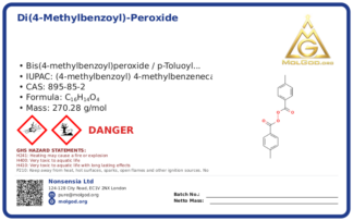 Di(4-methylbenzoyl)-peroxide (XJ-PM50) (CAS 895-85-2), CAS 895-85-2 — chemical product label