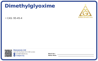 Dimethylglyoxime (CAS 95-45-4), CAS 95-45-4 — chemical product label