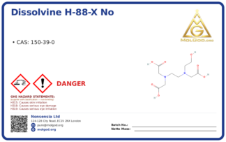 Dissolvine H-88-X (CAS 150-39-0), CAS 150-39-0 — chemical product label