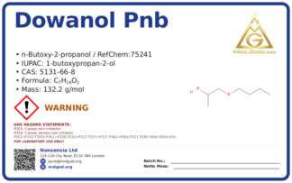 Dowanol PnB (CAS 5131-66-8), CAS 5131-66-8 — chemical product label