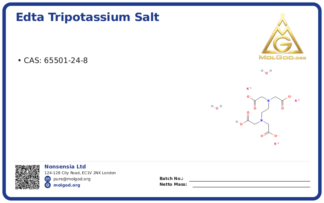 EDTA Tripotassium Salt Dihydrate (CAS 65501-24-8), CAS 65501-24-8 — chemical product label