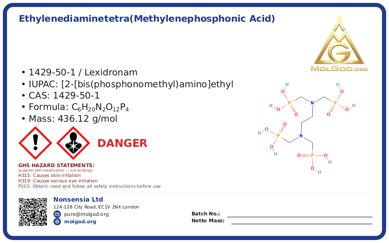 CAS 1429-50-1, CAS 1429-50-1 — chemical product label