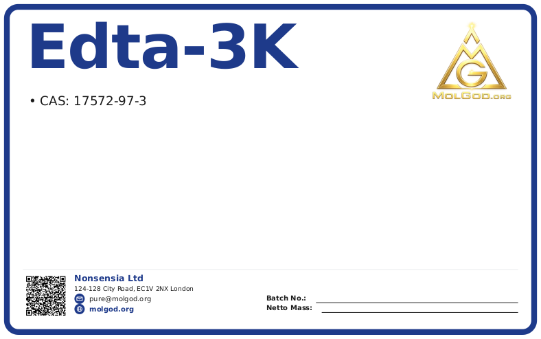 Edta-3k (CAS 17572-97-3), CAS 17572-97-3 — chemical product label