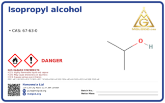 Electronic Grade Isopropyl Alcohol CAS No 	67-63 (CAS 67-63-0) — Xilong Scientific, CAS 67-63-0 — chemical product label