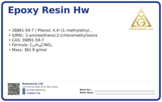 Epoxy Resin HW (CAS 38891-59-7), CAS 38891-59-7 — chemical product label