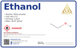 Ethanol (CAS 64-17-5), CAS 64-17-5 — chemical product label