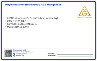 Хелат Марганца (EDTA Mn) (CAS 15375-84-5), CAS 15375-84-5 — chemical product label