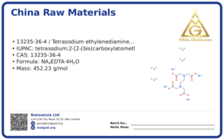 Ethylenediaminetetraacetic Acid Tetrasodium Salt CAS No 13235-36 (CAS 13235-36-4) — Xilong Scientific, CAS 13235-36-4 — chemical product label
