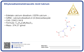 Ethylenediaminetetraacetic acid calcium disodium salt hydrate (CAS 23411-34-9), CAS 23411-34-9 — chemical product label
