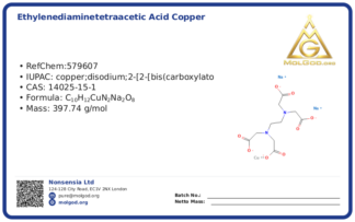 Ethylenediaminetetraacetic acid copper disodium salt hydrate (CAS 14025-15-1), CAS 14025-15-1 — chemical product label
