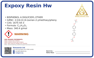 Expoxy Resin HW (CAS 1675-54-3), CAS 1675-54-3 — chemical product label
