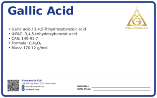 Gallic Acid (CAS 149-91-7), CAS 149-91-7 — chemical product label